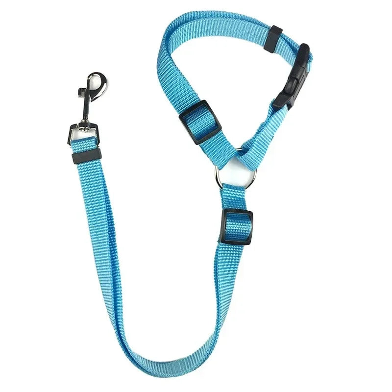 Solid Two-in-one Pet Car Seat Belt Lead Leash BackSeat Safety Belt Adjustable Harness for Kitten Dogs Collar Pet Accessories