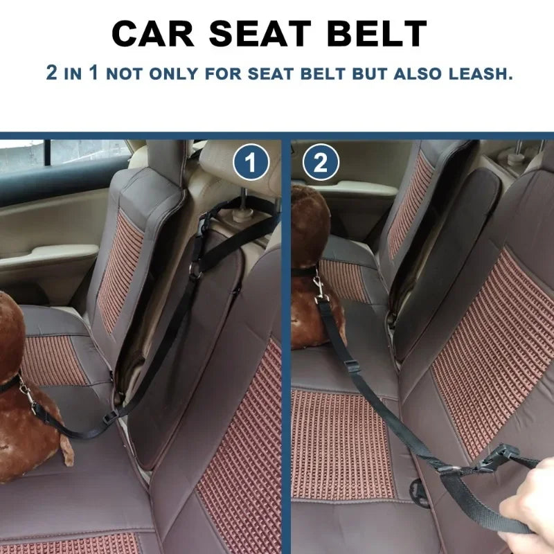 Solid Two-in-one Pet Car Seat Belt Lead Leash BackSeat Safety Belt Adjustable Harness for Kitten Dogs Collar Pet Accessories