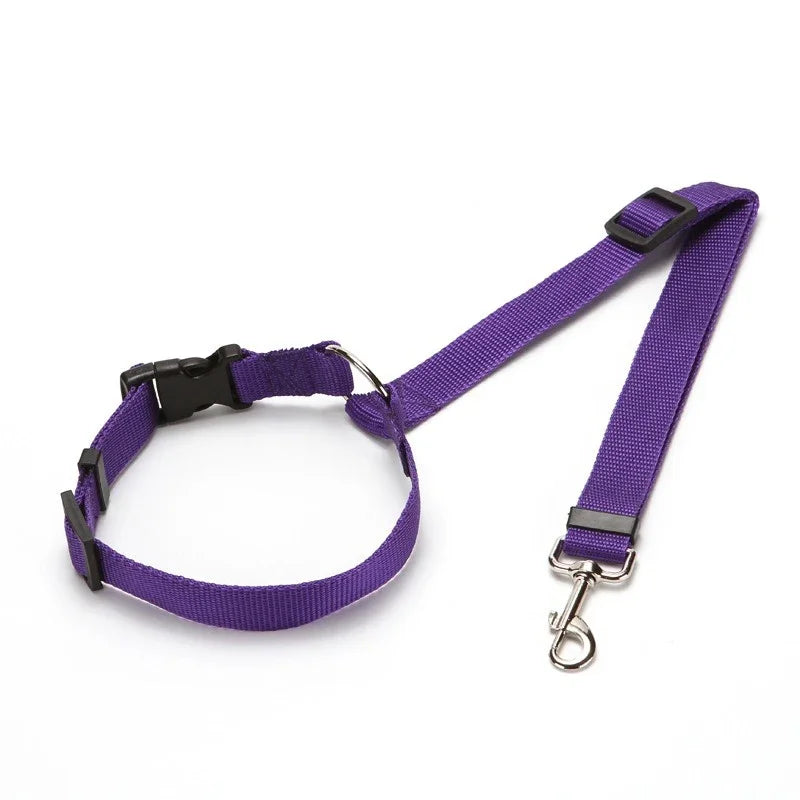 Solid Two-in-one Pet Car Seat Belt Lead Leash BackSeat Safety Belt Adjustable Harness for Kitten Dogs Collar Pet Accessories