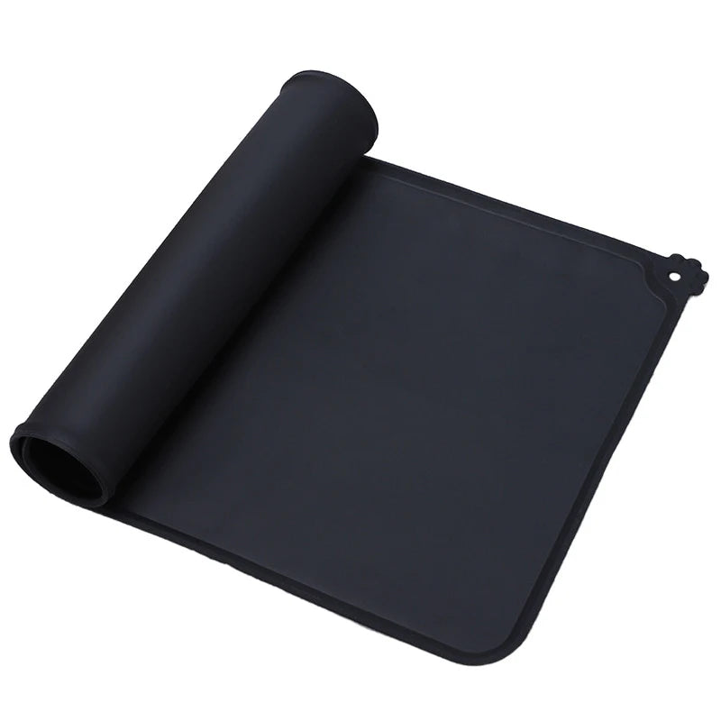 Silicone Dog Mat Non-Stick Pet Fountain Tray Cat Bowl Mat Waterproof Food Pad Pet Feeding Drinking Pads Easy Washing Placemat