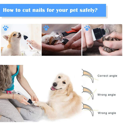 Painless USB Charging Dog Nail Grinders Rechargeable Pet Nail Clippers Quiet Electric Dog Cat Paws Nail Grooming Trimmer Tools