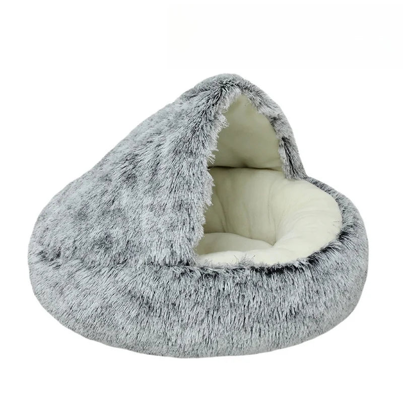 UUVIMA(UUVIMA) Winter Warm Shell Nest Semi Closed Cat Nest Dog Nest Pet Crystal Velvet Shell Cat Nest Semi Enclosed Dog Nest