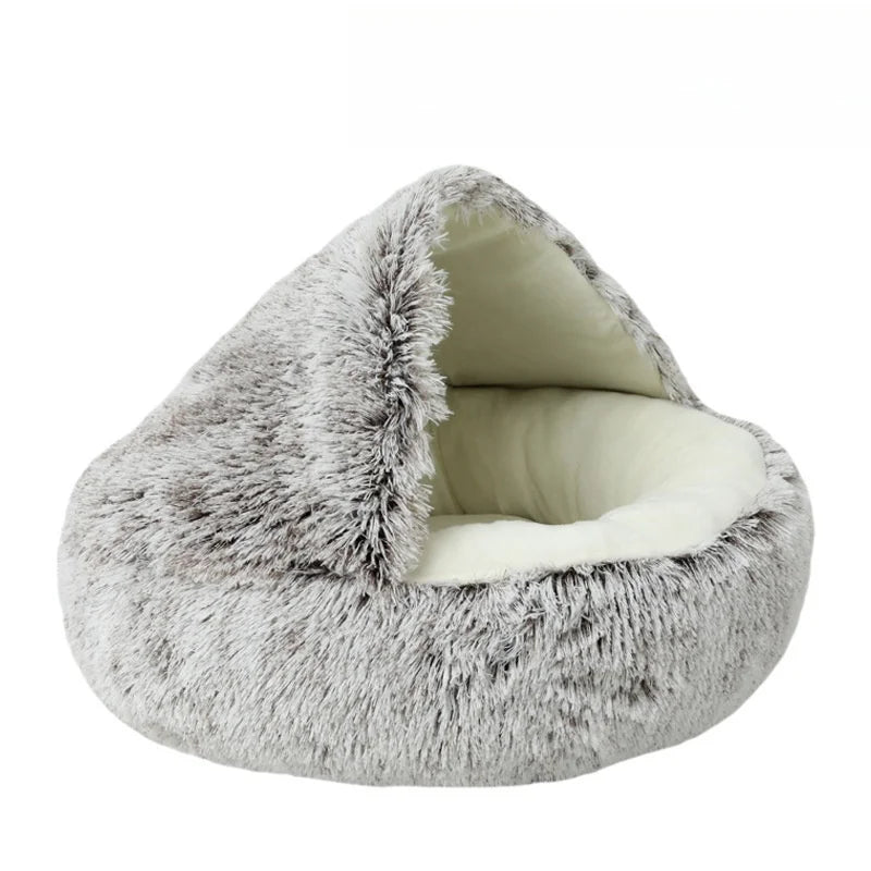 UUVIMA(UUVIMA) Winter Warm Shell Nest Semi Closed Cat Nest Dog Nest Pet Crystal Velvet Shell Cat Nest Semi Enclosed Dog Nest