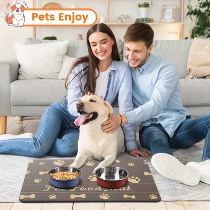 Pet Placemat No Stains Quick Dry Absorbent Dog Food Bowl Mat Cat Feed Mat Cat Dog Drinking Feeding Placemat Pet Feeder Pads