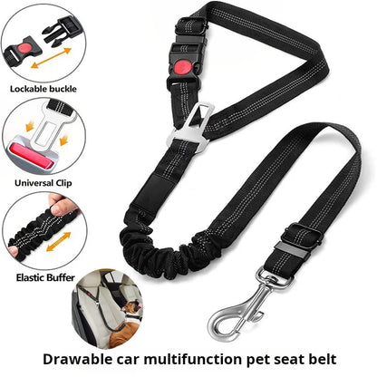 Dog Leash Pet Car Safety Buckle Multi-functional Walking Dog Rope Small Dog Big Dog Car Pet