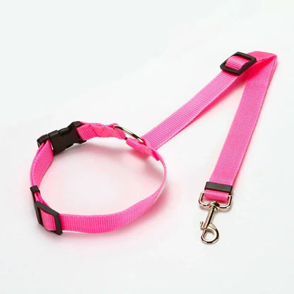 Solid Two-in-one Pet Car Seat Belt  Lead Leash BackSeat Safety Belt Adjustable Harness for Kitten Dogs Collar Pet Accessories