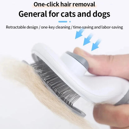 Self-cleaning Pet Hair Remove Comb Cat Slicker Brush Pet Hair Removal Comb For Cats Grooming Brushes Dog Combs Cat Accessories