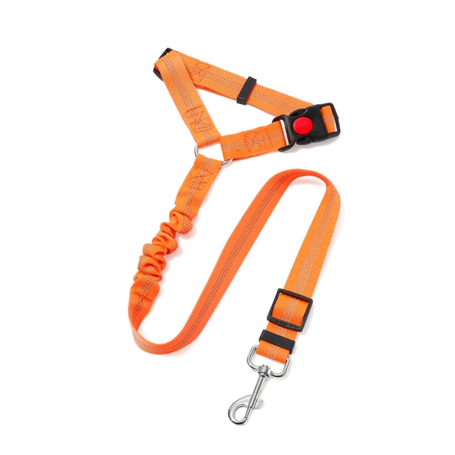 Pet products car seat belt dog leash with buffer elastic reflective safety rope leash dog rope