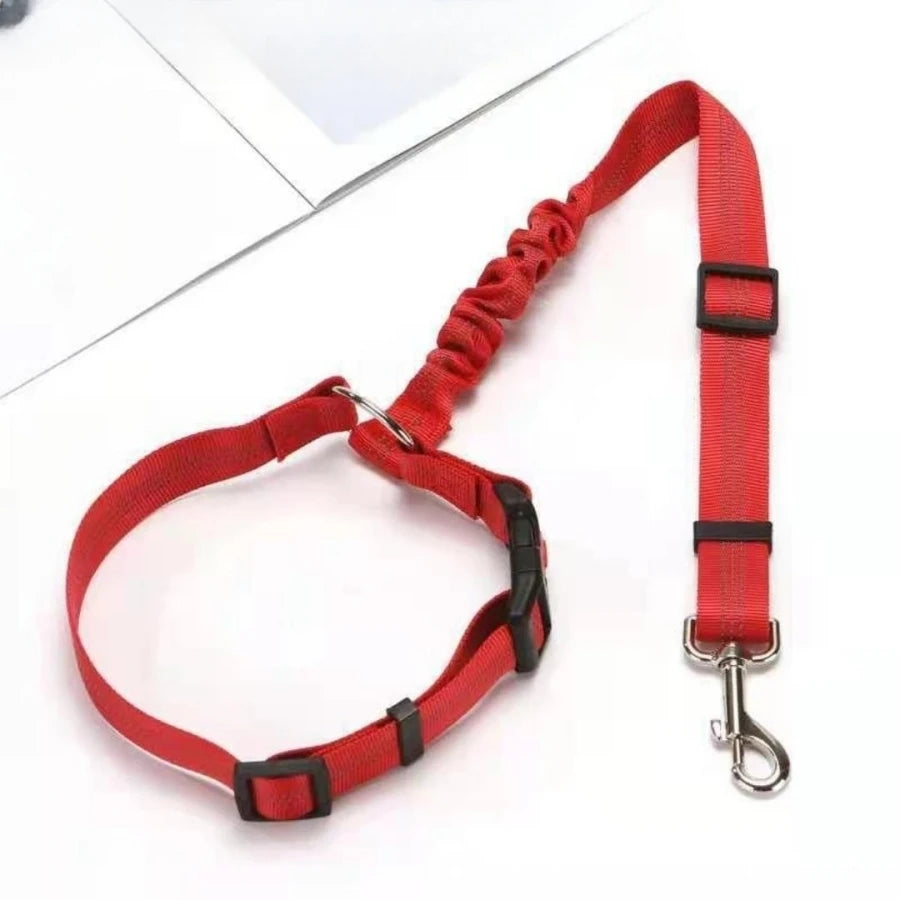 Pet products car seat belt dog leash with buffer elastic reflective safety rope leash dog rope