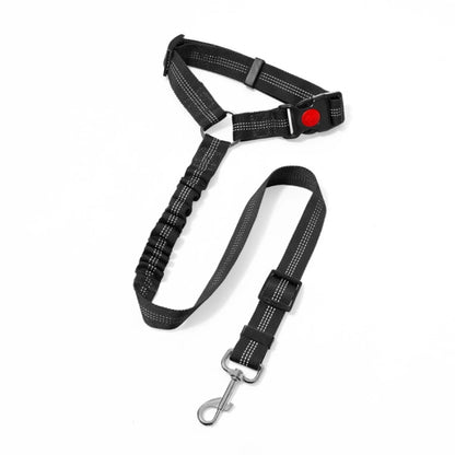 Pet products car seat belt dog leash with buffer elastic reflective safety rope leash dog rope