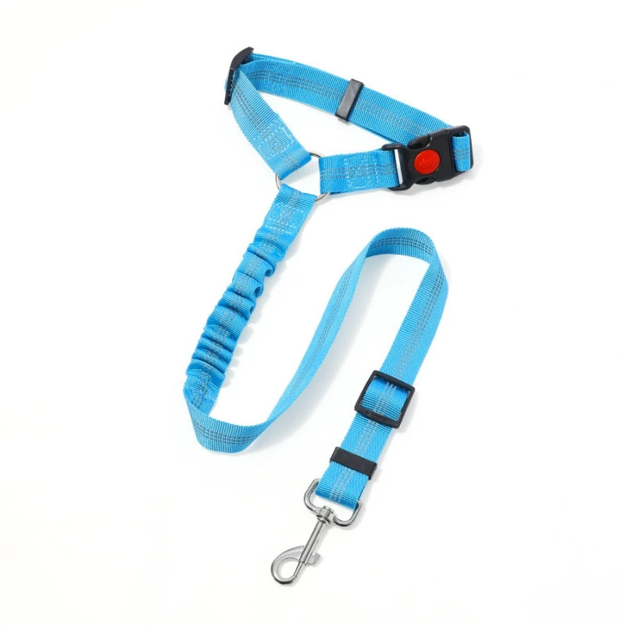 Pet products car seat belt dog leash with buffer elastic reflective safety rope leash dog rope