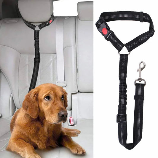 Dog Car Seat Belt Dog Tether for Vehicle Pet Safety Leads Elastic Backseat Rope for Dog Harness Collar Travel Daily Use