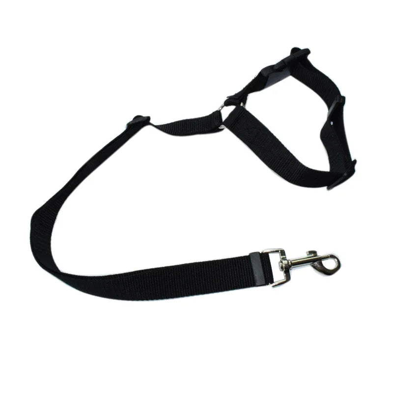 Solid Color Two-in-one Pet Car Seat Belt Nylon Lead Leash Backseat Safety Belt Adjustable Dogs Harness Collar Pet Accessories