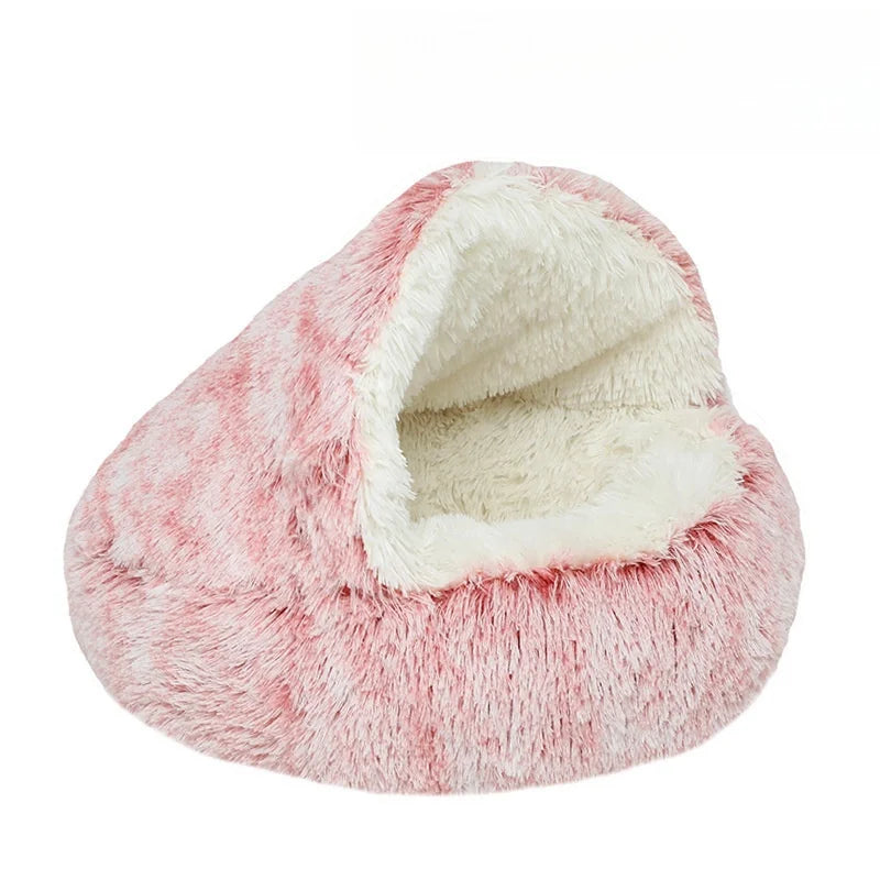 UUVIMA(UUVIMA) Winter Warm Shell Nest Semi Closed Cat Nest Dog Nest Pet Crystal Velvet Shell Cat Nest Semi Enclosed Dog Nest