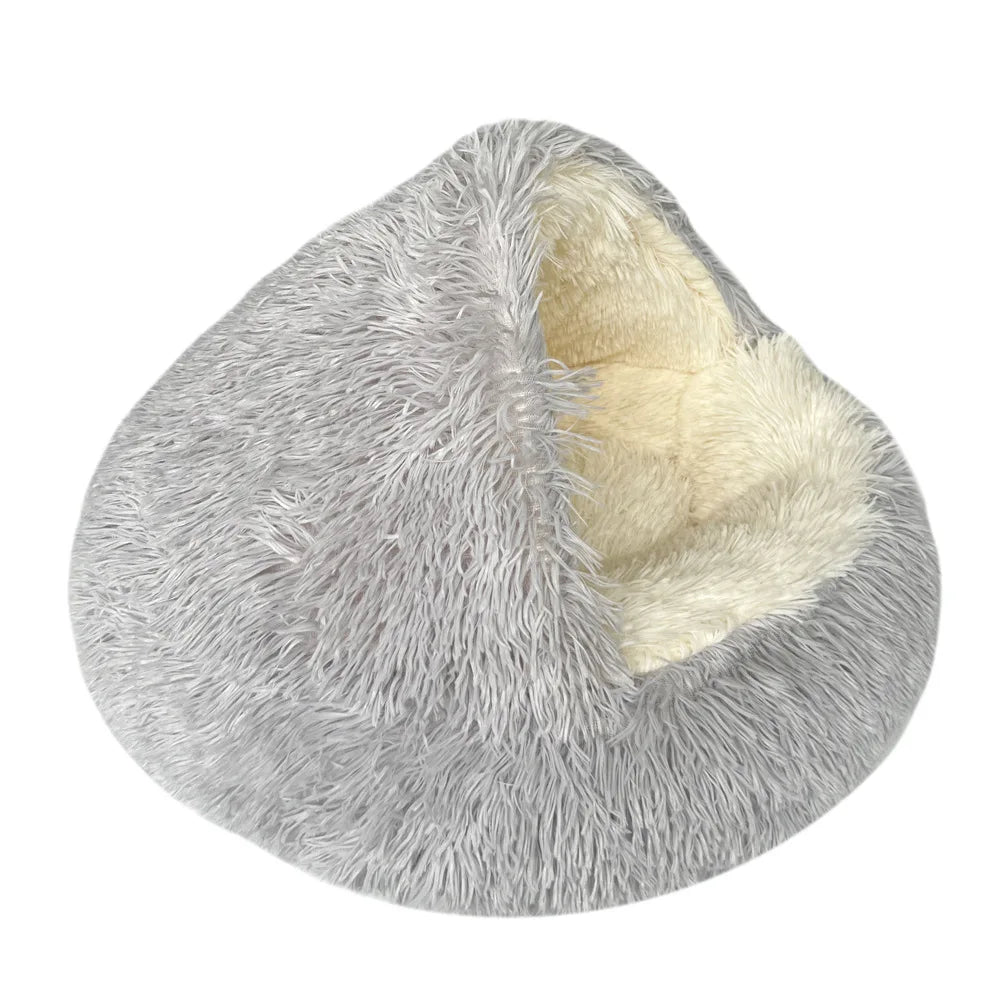 UUVIMA(UUVIMA) Winter Warm Shell Nest Semi Closed Cat Nest Dog Nest Pet Crystal Velvet Shell Cat Nest Semi Enclosed Dog Nest