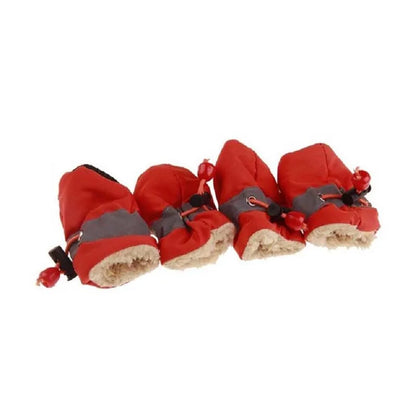 4pcs Antiskid Puppy Shoes Pet Protection Soft-soled Pet Shoes Winter Waterproof Prewalkers Soft Supplies Pet Paw Care Supplies