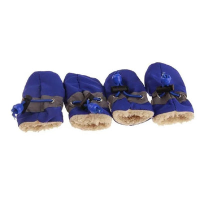 4pcs Antiskid Puppy Shoes Pet Protection Soft-soled Pet Shoes Winter Waterproof Prewalkers Soft Supplies Pet Paw Care Supplies