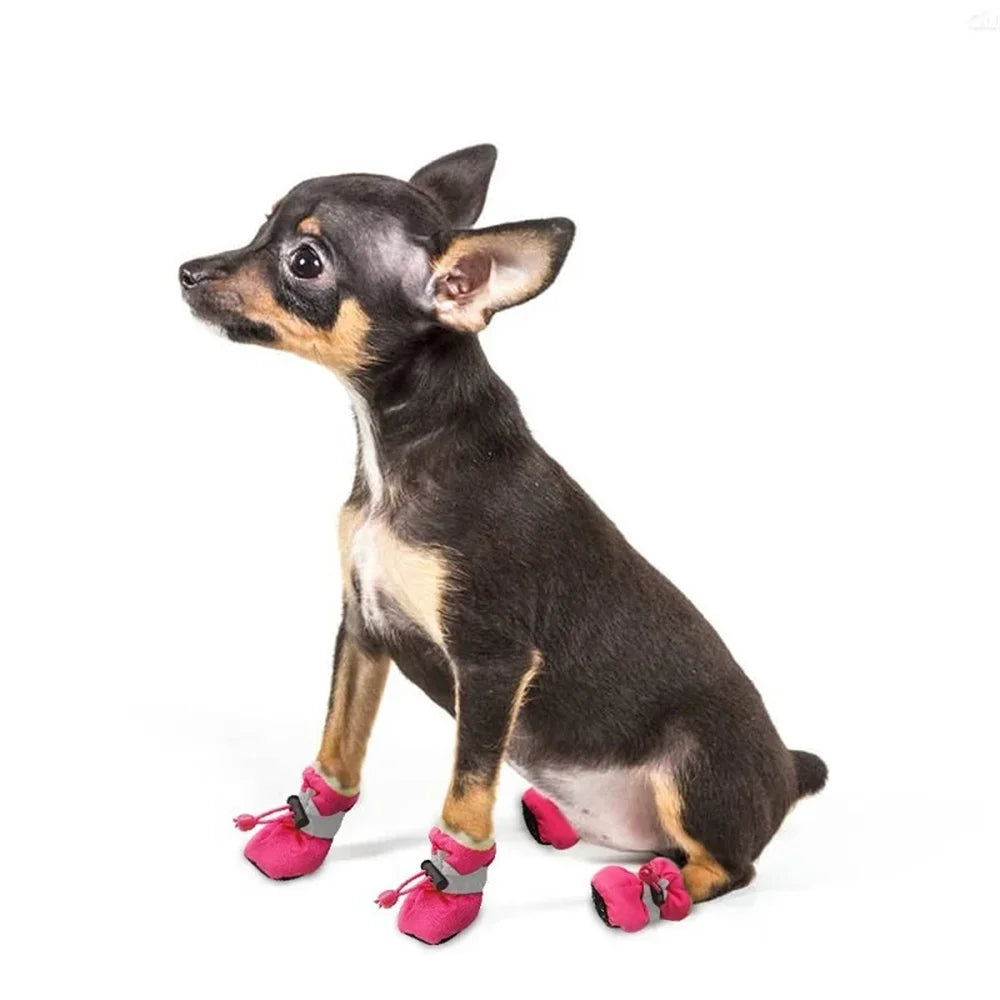 4pcs/set Waterproof Pet Dog Shoes Anti-slip Rain Boots For Small Cat Dogs Foot Cover Footwear Puppy Booties Pet Paw Accessories